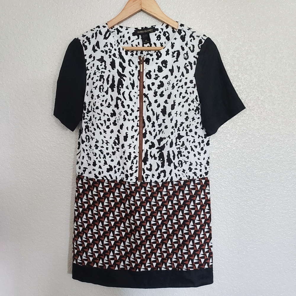 Duro Olowu Animal Patterned Sheath Dress Size XS